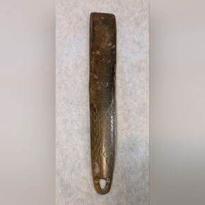 Vintage 12" SIGG Switzerland Brass Hammered & Scalloped Shoehorn